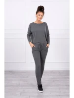 Souprava s oversize halenkou v grafitové barvě Souprava s oversize halenkou v grafitové barvě