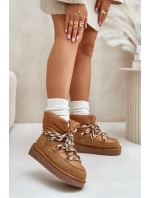 Dámské Sněhule Z Hladké Kůže S Hrubým Šněrováním D.Franklin DFSH375003 Hnědé