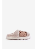 Dámské Kožené Pantofle Medvědi Béžové Firedi