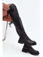 Dámské kozačky nad koleno s šněrováním černé Rylissa Dámské kozačky nad koleno s šněrováním černé Rylissa
