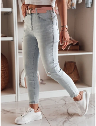 Dámské úzké džínové kalhoty s páskem DIEGONO modré FashionStreet UY2424