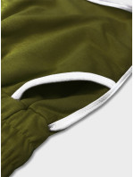 Dámské šortky v khaki barvě s kontrastní lemovkou (8K208-29)