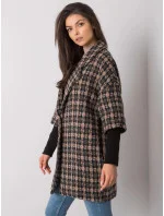 Šedo-oranžový úpletový kabát se sešívanými rukávy (0466)