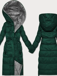 Tmavě zeleno-šedá oboustranná zimní bunda s páskem Minority (M2-6519-33+61)