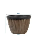 RATANOVÝ PLASTOVÝ KVĚTINÁČ O PRŮMĚRU 30,5 CM SASKA ZAHRADA