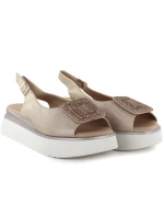 Dámské sandály na silné zlaté platformě Potocki SZ12590