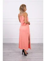 Boho šaty se štrůdlem losos