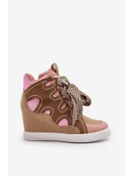 Dámské tenisky na podpatku růžové Leoppa Dámské tenisky na podpatku růžové Leoppa
