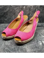 Dámské sandálky na klín podpatku Fuchsiová tm. růžová - Super me Dámské sandálky na klín podpatku Fuchsiová tm. růžová - Super me