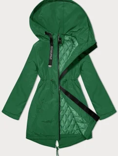 Zelená dámská bunda parka pro přechodné období Miss TiTi (3832)