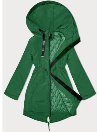 Zelená dámská bunda parka pro přechodné období Miss TiTi (3832)