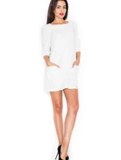 Dámské šaty K316 ecru - KATRUS