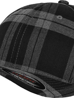 Flexfit 6197 6 panelová kšiltovka "Tartan Plaid" 55.6197 black/grey