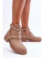 Dámské Trapery Botky s Perlami Bežová Klarisa Dámské Trapery Botky s Perlami Bežová Klarisa