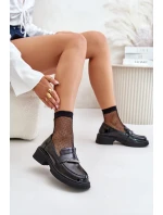 Lakované Dámské Mokasíny S Ozdobou Černé D&A LZ42-031 Lakované Dámské Mokasíny S Ozdobou Černé D&A LZ42-031