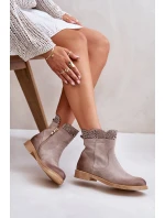 Nízké Dámské Boty Na Plochém Podpatku Zamszové Lewski 3624 Kávový