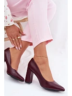 Lodičky na podpatku z eko kůže Sergio Leone PB216 bordó