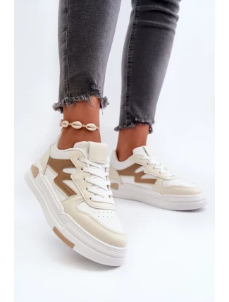 Dámské tenisky na platformě vyrobené z eko kůže, béžová Lynnette Dámské tenisky na platformě vyrobené z eko kůže, béžová Lynnette