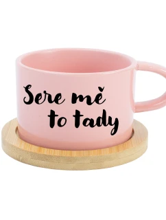 SERE MĚ TO TADY - růžový hrníček makronka 200 ml