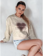 Dámská oversize mikina se srdcem DESSER béžová FashionStreet BY1465