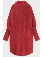 Červený vlněný přehoz přes oblečení typu "alpaka" (7108)