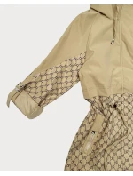 Kurtka damska ze ściągaczem w talii Goodlookin piaskowa (KK60414-2#)