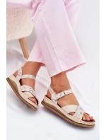 Dámské Kožené Sandály Na Platformě Maciejka L7064-37 Ecru