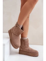 Vysoké Dámské Sněhule Na Platformě Big Star OO274A097 Béžové