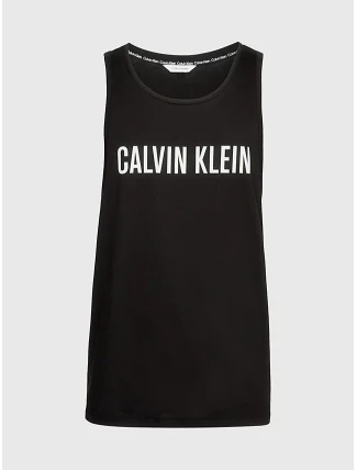 Pánské plážové tílko KM0KM00837 BEH černá - Calvin Klein Pánské plážové tílko KM0KM00837 BEH černá - Calvin Klein