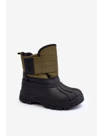 Dětské sněhule s rázovou podšívkou zateplené Khaki Big Star MM374123 Dětské sněhule s rázovou podšívkou zateplené Khaki Big Star MM374123