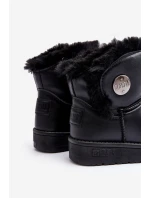 Dětské sněhule s vyplněním z kožešiny černé Big Star MM374082