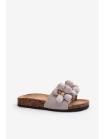 Dámské šedé sandály s ozdobami Bunlia