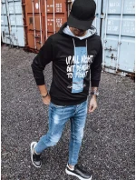 Pánská mikina s potiskem černá FashionStreet BX5396