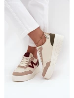 Dámské tenisky na platformě se zlatými vložkami Béžové Zalvra