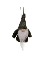 DEKORATIVNÍ PŘÍVĚSEK SANTA S ÚCHYTY 11CM ZELENÝ