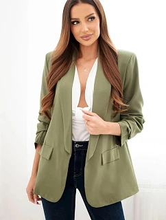Elegantní sako s klopami světle khaki