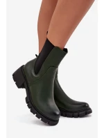 Dámské kotníkové boty Kyra z eko‑kůže – tmavě zelené