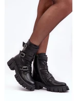 Dámské kožené boty černé SBarski MR870-62