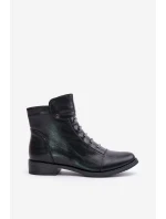 Zateplené dámské boty na plochém podpatku černé Labise