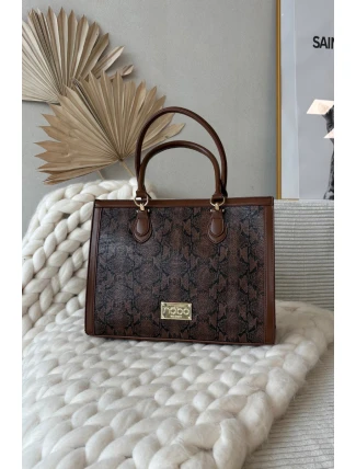 Dámská kabelka se zvířecím vzorem Nobo – hnědá