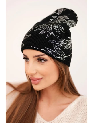 Dámská zimní čepice z vlny s dvojitým ohrnovacím lemem K426 oranžová