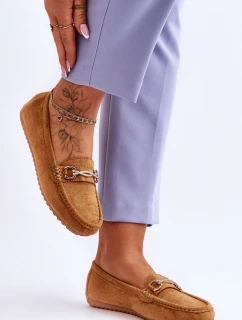 Klasické semišové mokasíny se zdobením Camel Amera