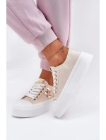 Dámské Tenisky Na Platformě S Dekorativním Detalem Béžové Annisae