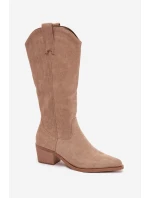 Kozačky Kovbojky Dámské Khaki Jazelle Kozačky Kovbojky Dámské Khaki Jazelle