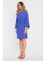 M908 Šaty s ozdobnými širokými rukávy - modré
