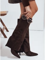 Dámské semišové kozačky s širokým svrškem hnědé FashionStreet ZY1043 Dámské semišové kozačky s širokým svrškem hnědé FashionStreet ZY1043