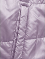 Krátká dámská bunda ve vřesové barvě s kapucí (B8187-51)
