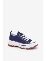 Nízké Dámské Tenisky Na Platformě Tmavě Modré Aradwin