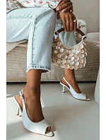 Dámské sandály na podpatku bílé Sevina