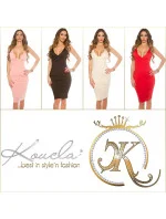 Dámské sexy mini šaty K19217 champange - Koucla